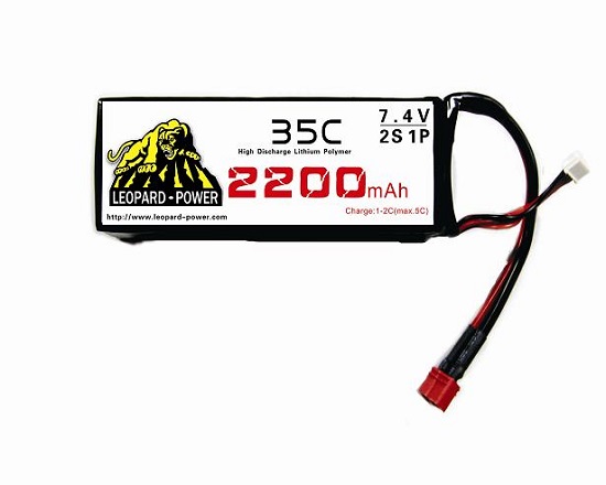 High Rate Leopard Power Lipo Battery For Rc Models 2200mah 2s 35c