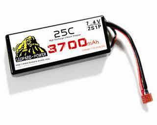 High Rate Leopard Power Lipo Battery For Rc Models 3700mah 2s 25c