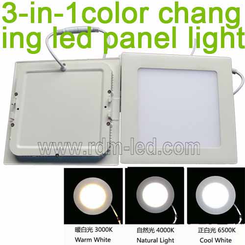 Hot Sale 3 In 1 Color Changing Square Led Panel Light