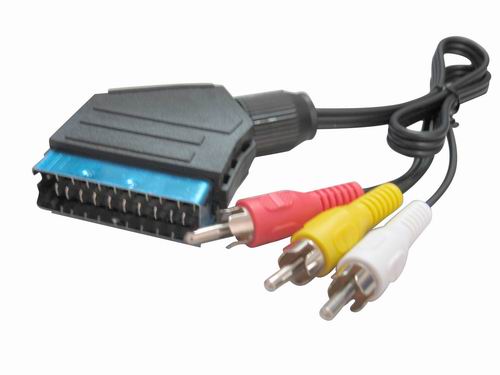 Hot Sell Scart To 3 Rca Cable