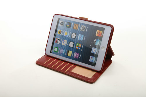 Imported Crazy Horse Pu Leather Case With Standing For Ipad Mini 1 And 2 Gen Few Card Slot