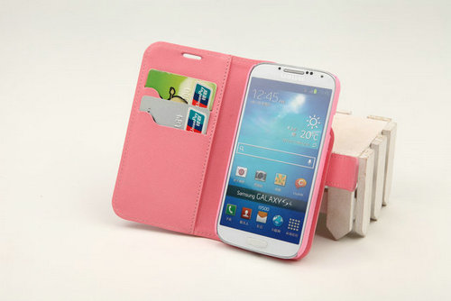 Imported Twill Pattern Pu Leather Case With Standing For Samsung I9500 S4