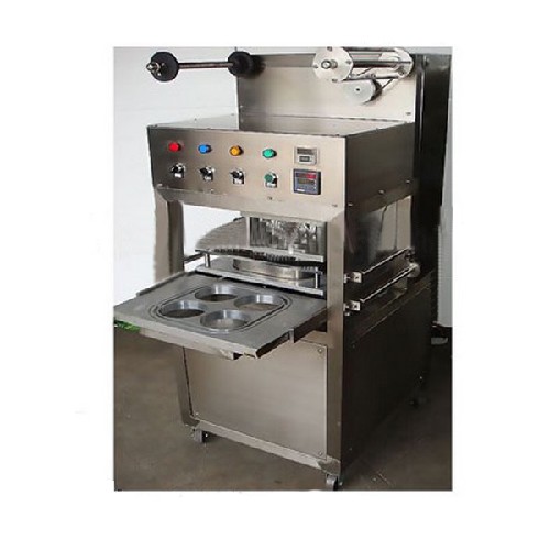Kis 1 Table Type Semi Automatic Tray Cup Sealing Machine With Gas Filling And Expiration Date Printe