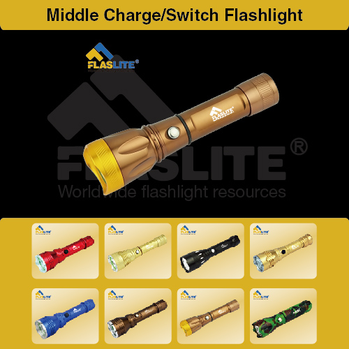 Led Middle Charging Flashlight Switch Flaslite