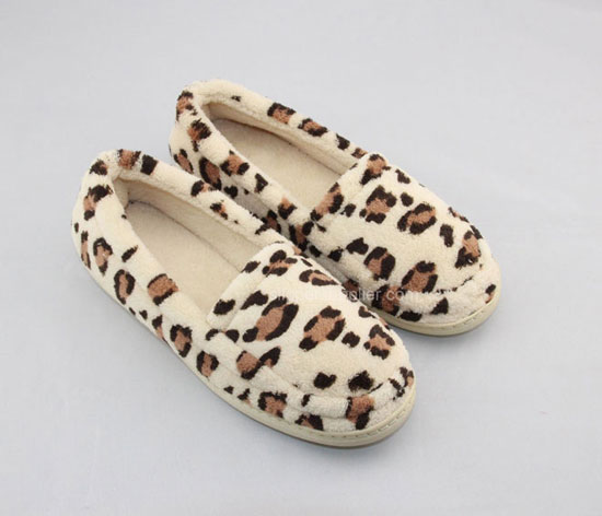 Leopard Microtowelling Cupsole Indoor Slippers Room Shoes