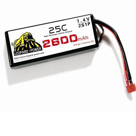 Leopard Power High Rate Lipo Battery For Rc Models 2600mah 2s 25c