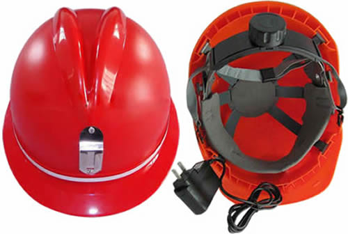 Mining Helmet With Built In Light And Metal Brackets