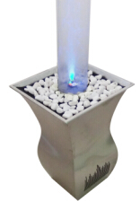 Music Speaker Fountain With Bluetoth Audio In Stainless Steel Base And Circular Bubble Column