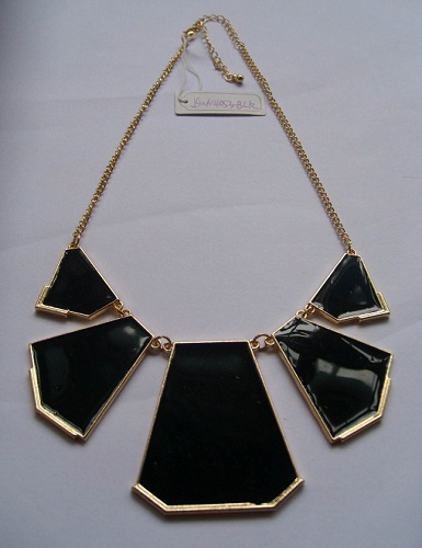 Necklace Jswn4053 Blk Epoxy Casting Plated With Imitation Gold Black