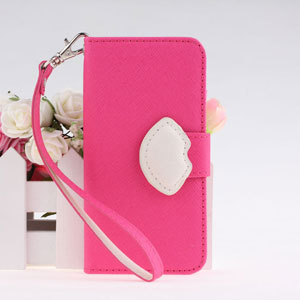 New Design Lip Type Magnetic Buckle Wallet Style Pu Leather Cases Cover For Iphone 5