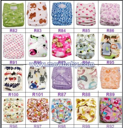 New Printing Mewbaby One Size Pocket Baby Cloth Diapers Nappies