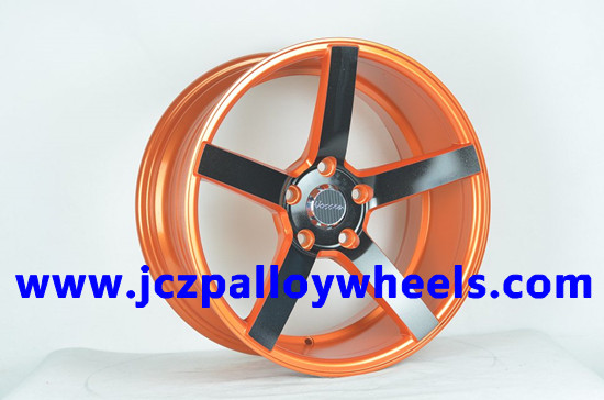 Orange Machined Face Alloy Wheel Rims 17x8 0