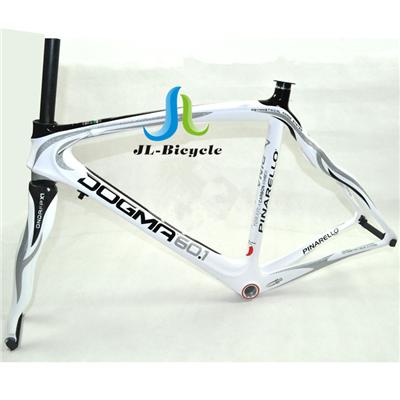 Pinarello Dogma 60 1 Road Bike Carbon Fiber Integrated Frame Fork Seatpost Headset Clamp Silver Whit