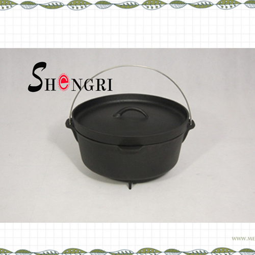 Pre Seasoned 6 Quart Camp Cast Dutch Oven With Iron Lid Camping