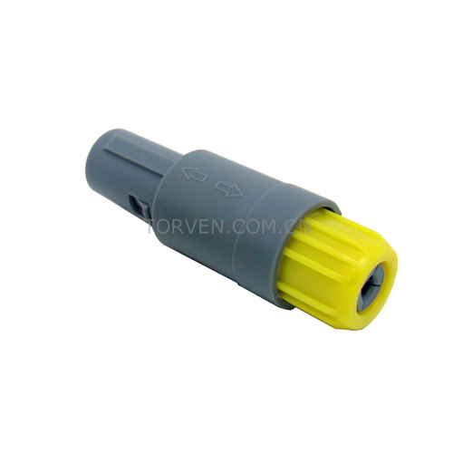 Push Pull Circular Connector Straight Plug Solder Contact Yellow