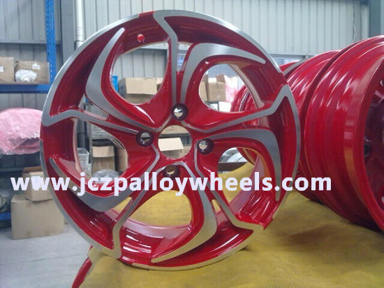 Red Machined Face Alloy Wheels For Car 15x6 5