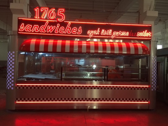 Retro Amerikan Style Food Kiosk Outdoor Indoor Mobil Fast