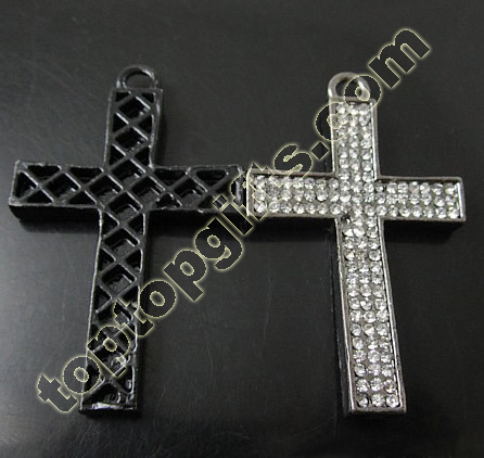 Rhinestone Cross Pendant Catholic Rosary Necklace Crosses
