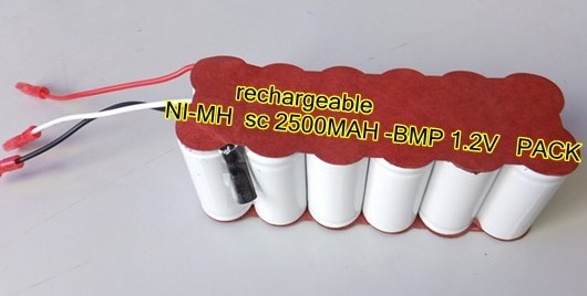 Sc Rechargeable Battery Capacity 2500 Mah Volt 65306 1 2v Pack