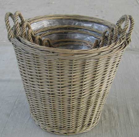 Sell Willow Basket Wicker Garden Vase Planter Decorations Zinc Flower Pot Planters