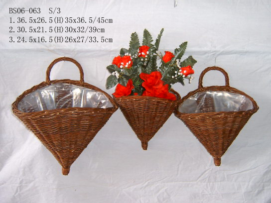 Sell Willow Flower Basket Wicker Garden Pot Planter Wood Bamboo Zinc