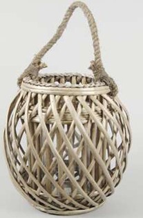 Selling Willow Lantern Flower Basket Wicker Garden Planter Pot Zinc Lanter Airon