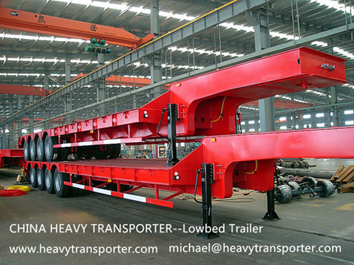 Semi Trailer Lowbed Lowboy Low Loader Container Extendable Vehicle Modular