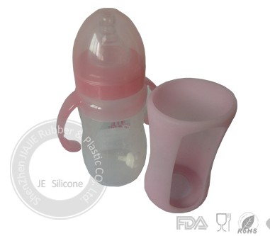 Silicone Baby Feeding Bottle Glass Milk Sleeve Price
