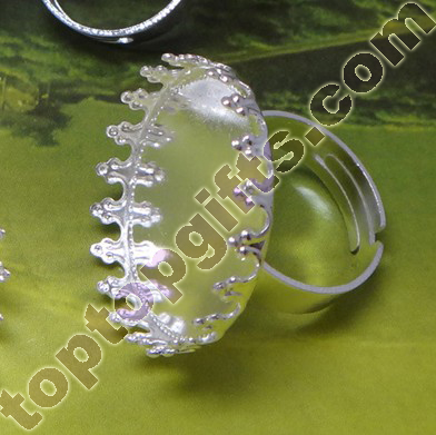 Silver Plated Crown Ring Base Support