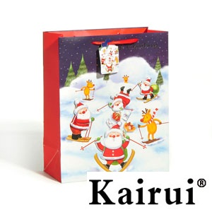 Skiing Santa Claus Christmas Paper Bag Kr220 3