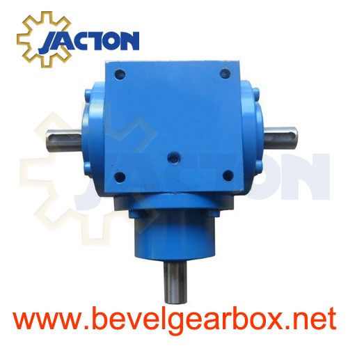 Small 90 Degree High Speed Gearbox 5 To 1 Gear Ratio Box With Shafts Hollow Shaft Four Way