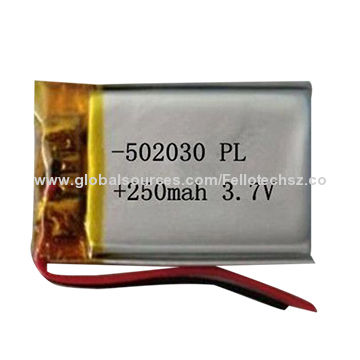 Small Size Lithium Ion Polymer Battery With Pcm 502030 250mah 3 7 Lipo Rechargeable Mp3 4