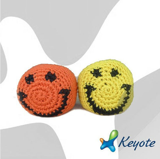 Smile Face Kick Ball Beanbag Filling Knitted Machine Sewing