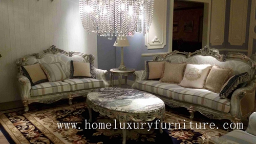Sofa Home Wooden Frame Silver Color Living Room Furniture Sets Ff113