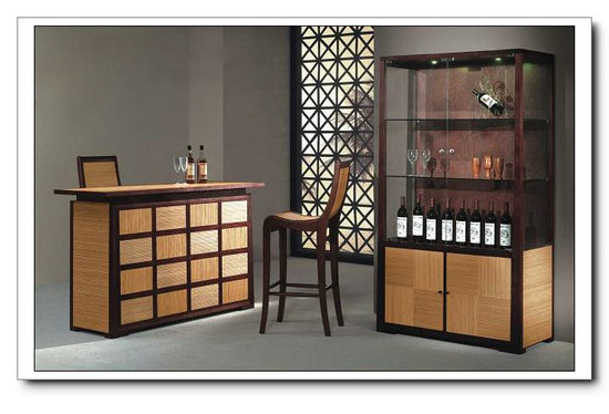 Solid Bamboo Home Wine Storage Bar Cabinet