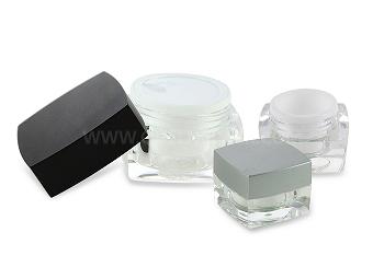 Square Clear Cosmetic Jar For Personal Care