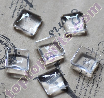 Square Glass Cabochon Mobile Phone Shell Decorative Jewelry Making Supplies