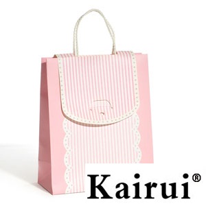 Stripe Printing Flap Paper Bag For Women Kr093 2