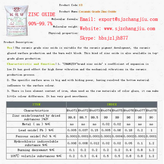 Supply Zinc Oxide 90 99 7