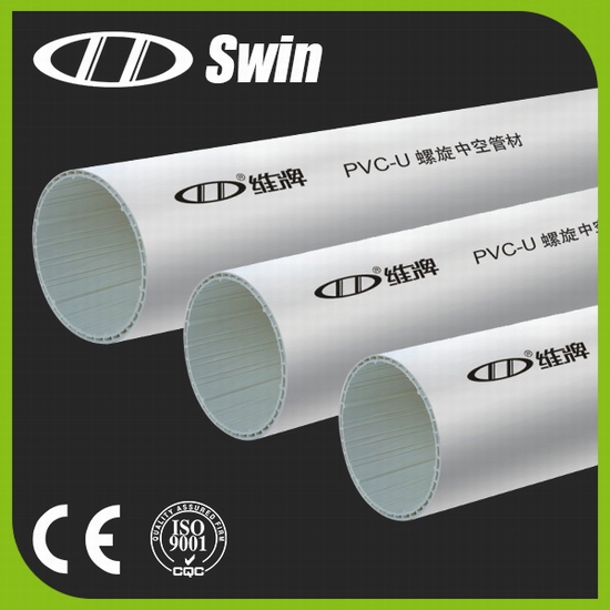 Swin High Grade Noiseless Pvc Hollow Spiral Silencing Drianage Pipe