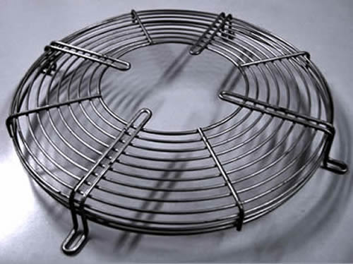 Tapered Type Metal Wire Fan Finger Guard Black And Chromed