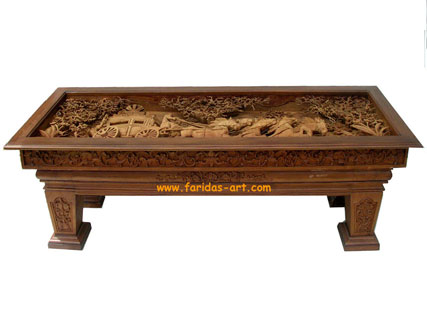 Teak Table With Carving