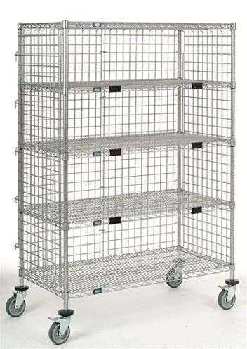 Three Sided Wire Cart Encloses Items Safely