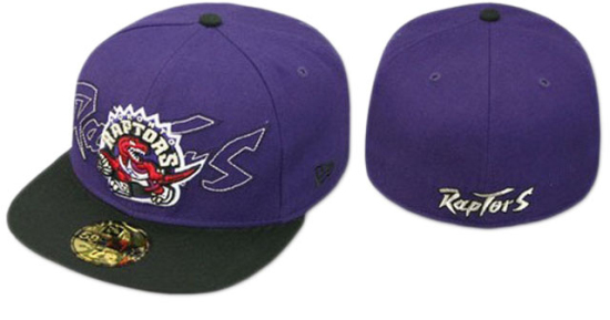 Toronto Raptors Purple Fitted Hat With Black Brim