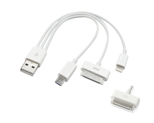Usb To Lightning 8 Pin Apple 30pin Samsung Micro 4 In 1 Charging Cable