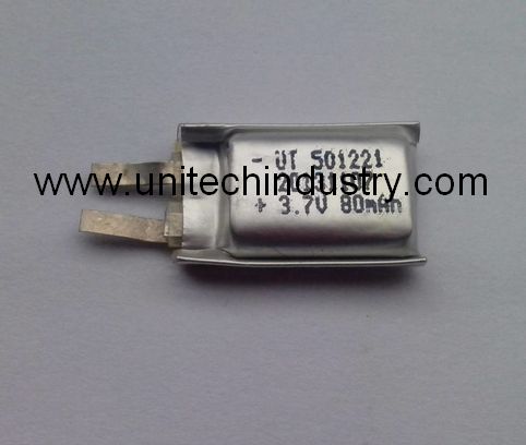 Ut501221 Lithium Polymer Battery With 80mah