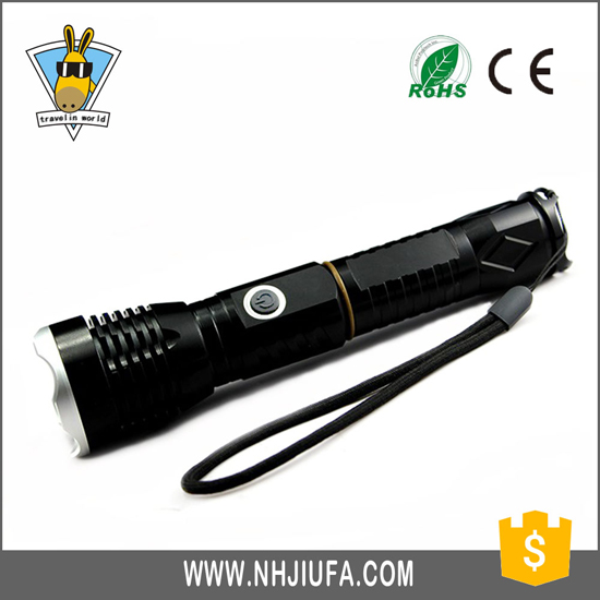 V59 Zooming Aluminum Police Rechargeable Led Torch Light Flashlight Long Distance Zoom