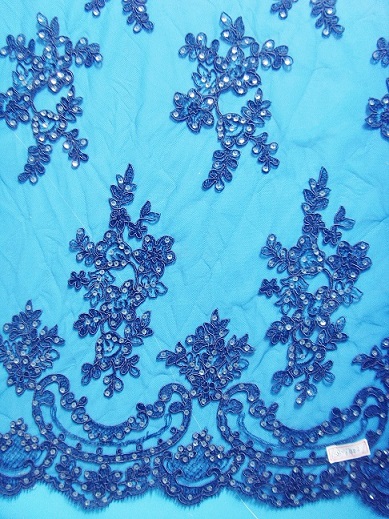 Wedding Lace Fabric With Beads Or Sequins