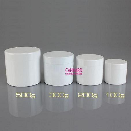 White Round Cosmetic Jar Plastic Cream Empty Face Body Massage