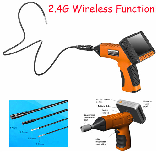 Wireless 3 5 Video Borescope With Detachable Snake Tube And Screen